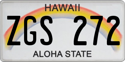 HI license plate ZGS272
