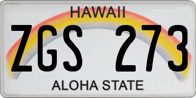 HI license plate ZGS273