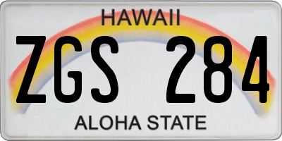 HI license plate ZGS284