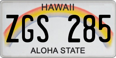 HI license plate ZGS285