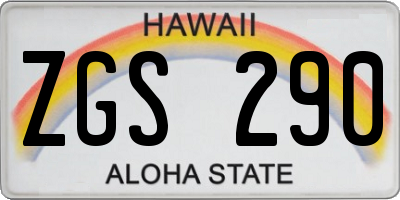 HI license plate ZGS290
