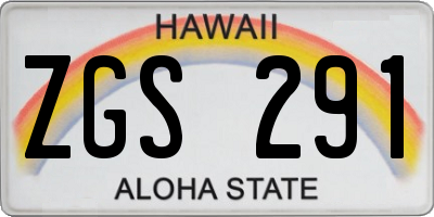 HI license plate ZGS291