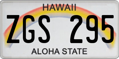 HI license plate ZGS295
