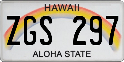 HI license plate ZGS297