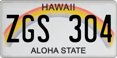 HI license plate ZGS304