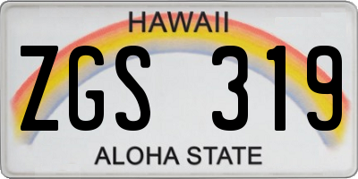HI license plate ZGS319