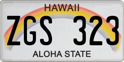 HI license plate ZGS323