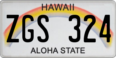 HI license plate ZGS324