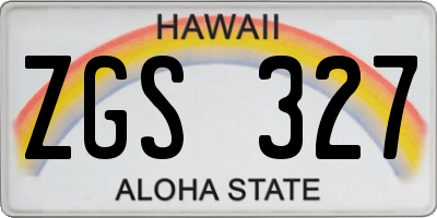 HI license plate ZGS327