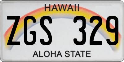 HI license plate ZGS329