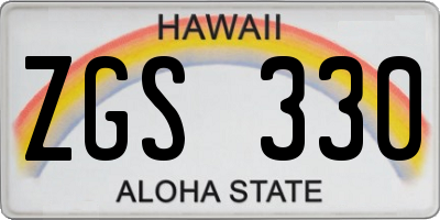HI license plate ZGS330