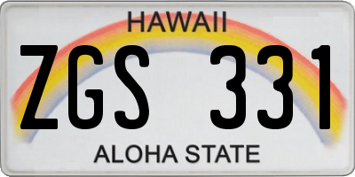 HI license plate ZGS331