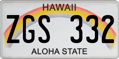 HI license plate ZGS332