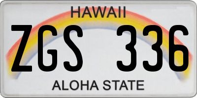 HI license plate ZGS336