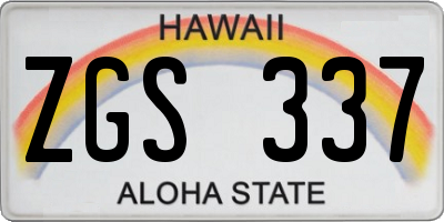 HI license plate ZGS337