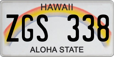HI license plate ZGS338