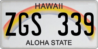 HI license plate ZGS339