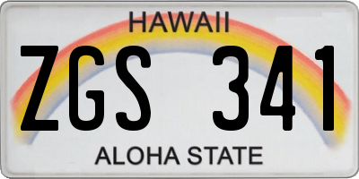 HI license plate ZGS341