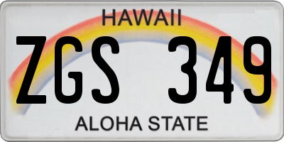 HI license plate ZGS349
