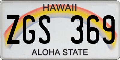HI license plate ZGS369