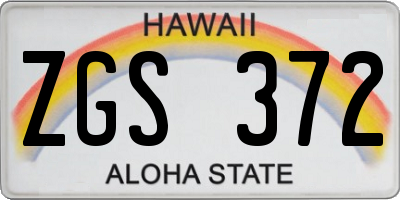 HI license plate ZGS372
