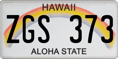 HI license plate ZGS373