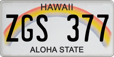 HI license plate ZGS377