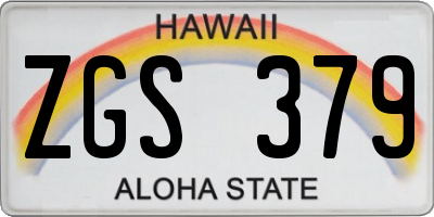 HI license plate ZGS379