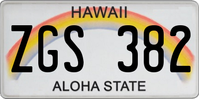 HI license plate ZGS382