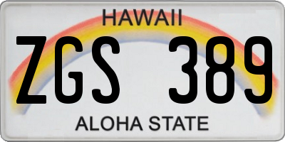 HI license plate ZGS389