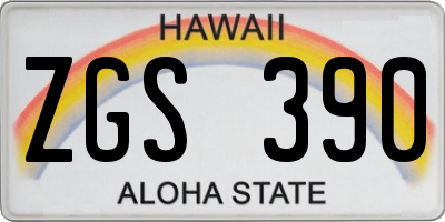 HI license plate ZGS390