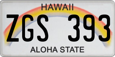 HI license plate ZGS393