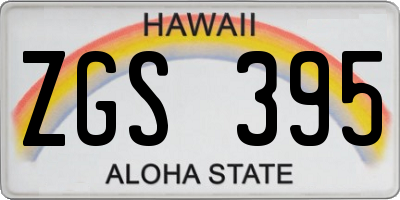 HI license plate ZGS395