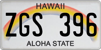 HI license plate ZGS396