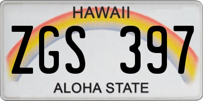 HI license plate ZGS397