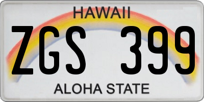 HI license plate ZGS399