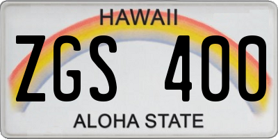 HI license plate ZGS400