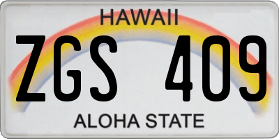 HI license plate ZGS409
