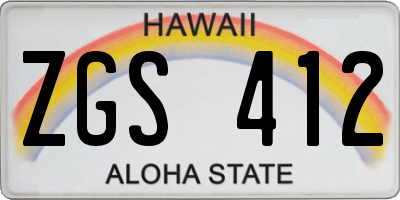 HI license plate ZGS412