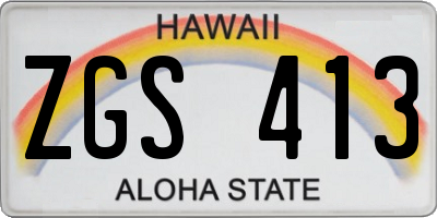 HI license plate ZGS413
