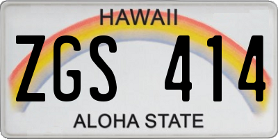 HI license plate ZGS414