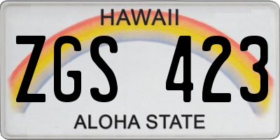 HI license plate ZGS423