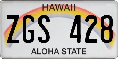 HI license plate ZGS428
