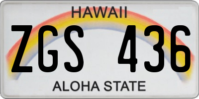 HI license plate ZGS436