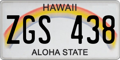HI license plate ZGS438