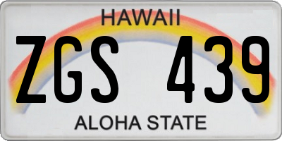 HI license plate ZGS439