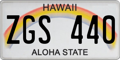 HI license plate ZGS440