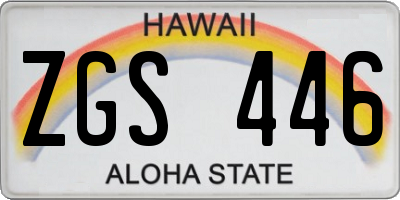 HI license plate ZGS446