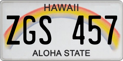 HI license plate ZGS457