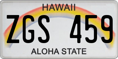 HI license plate ZGS459
